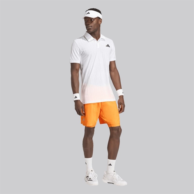adidas Mens Club Climacool 2-In-1 Shorts Lucid Tangerine - Image 4