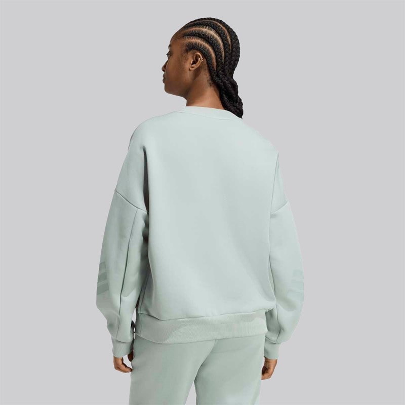 adidas Womens Future Icons 3 Stripes Sweatshirt Wonder Sage - Image 3