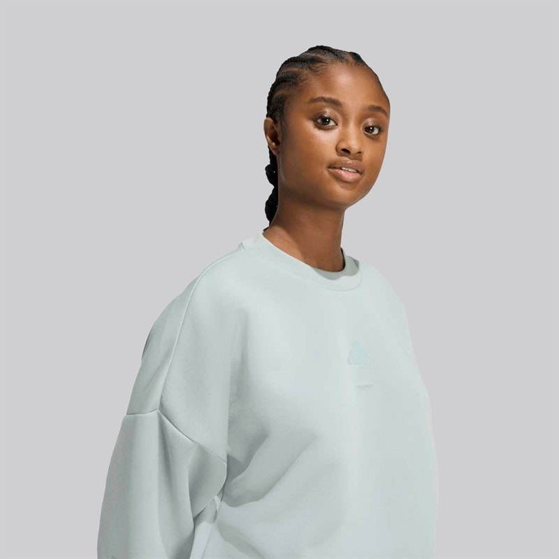 adidas Womens Future Icons 3 Stripes Sweatshirt Wonder Sage - Image 5