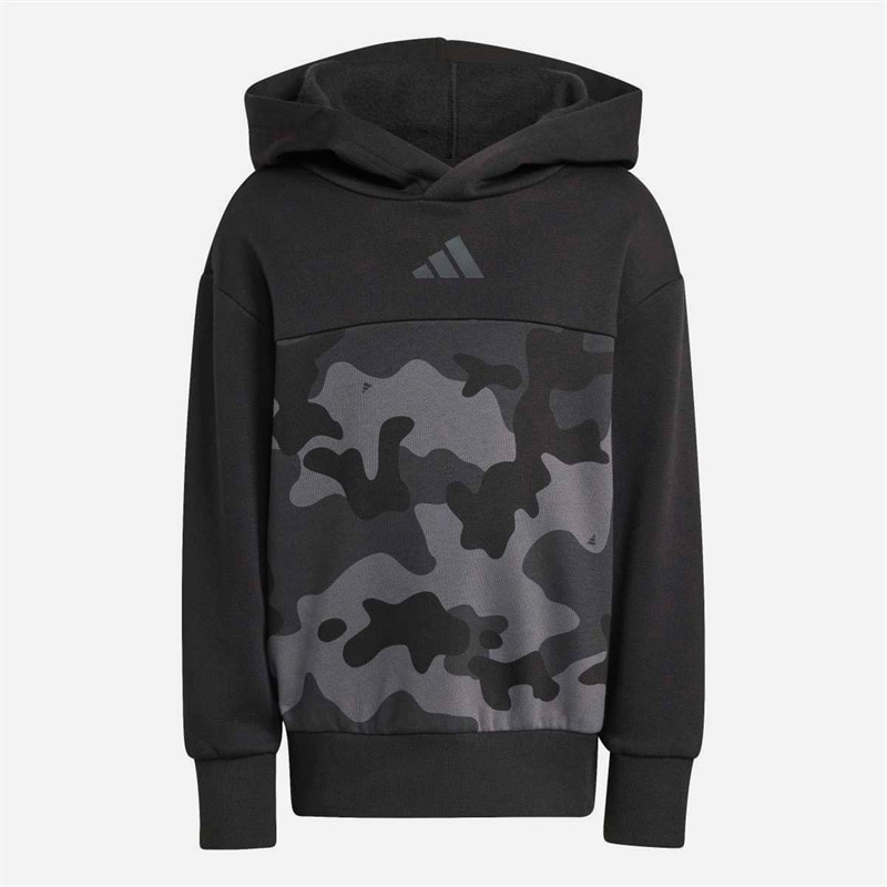 adidas Kids Seasonal Essentials Camo Tracksuit Black/Carbon - Image 3