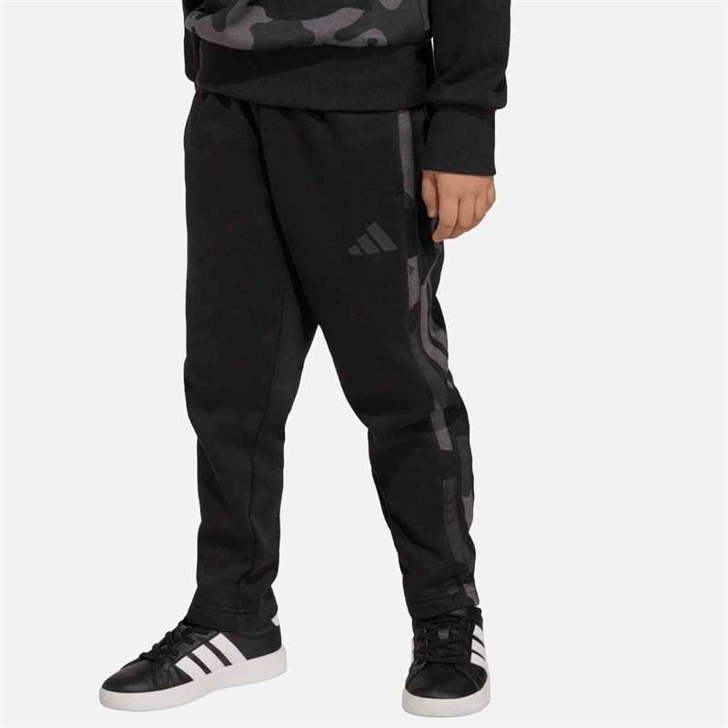 adidas Kids Seasonal Essentials Camo Tracksuit Black/Carbon - Image 5