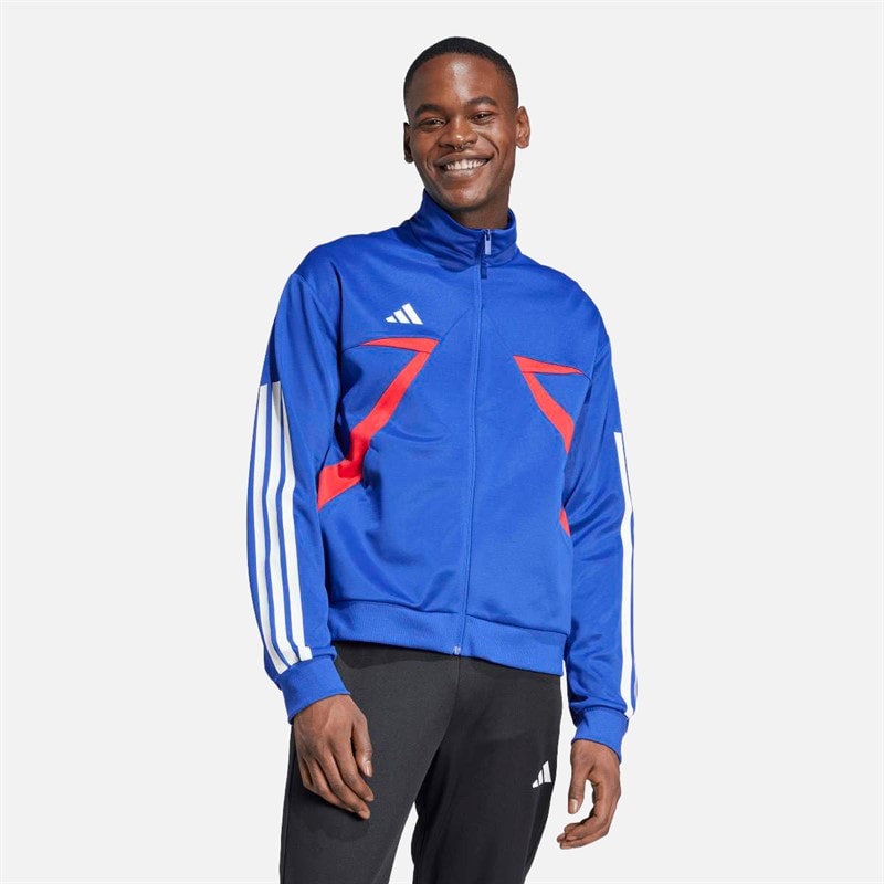 adidas Mens House Of Tiro Nations Pack Track Top Semi Lucid Blue/Pure Ruby/White