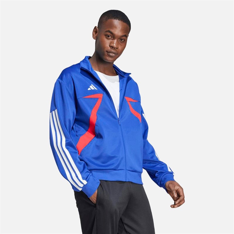 adidas Mens House Of Tiro Nations Pack Track Top Semi Lucid Blue/Pure Ruby/White - Image 4