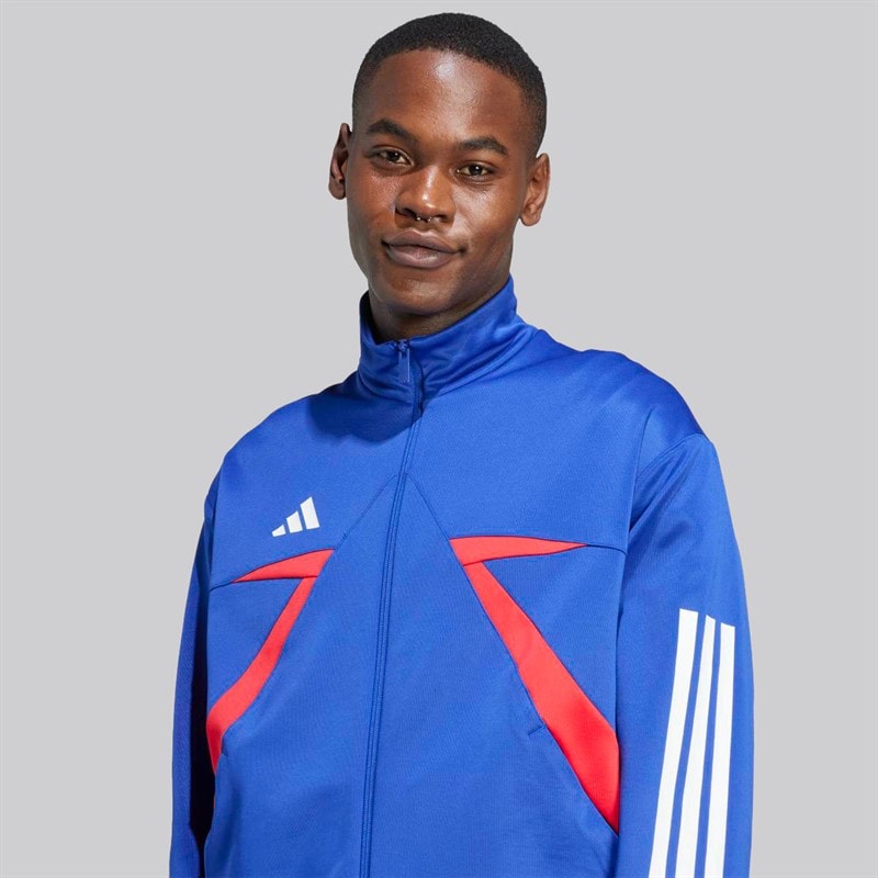 adidas Mens House Of Tiro Nations Pack Track Top Semi Lucid Blue/Pure Ruby/White - Image 5