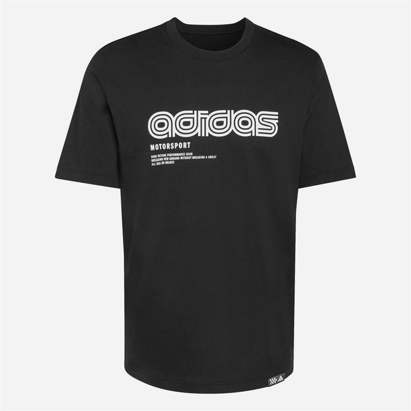adidas Mens Motorsport Linear Graphic T-Shirt Black
