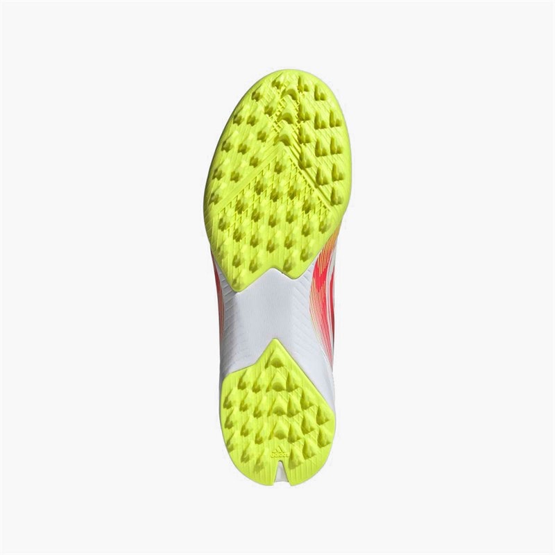 adidas Womens F50 League Mid Pure Victory Pack TF Astro Football Boots Cloud White/Lucid Red/Solar Yellow - Image 2