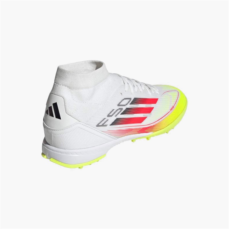 adidas Womens F50 League Mid Pure Victory Pack TF Astro Football Boots Cloud White/Lucid Red/Solar Yellow - Image 3
