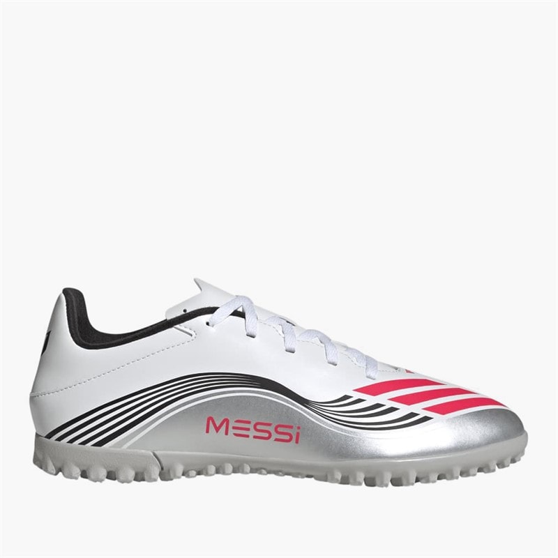 adidas Mens F50 Messi Club Prestig10 Pack TF Astro Football Boots Cloud White/Lucid Red/Silver Metallic