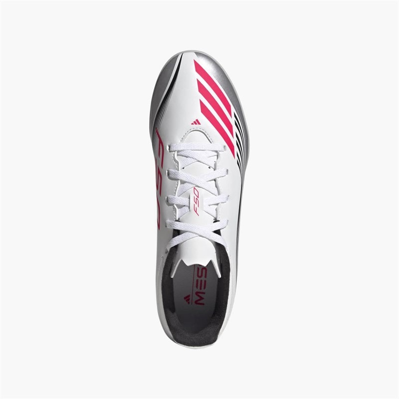 adidas Mens F50 Messi Club Prestig10 Pack TF Astro Football Boots Cloud White/Lucid Red/Silver Metallic - Image 4