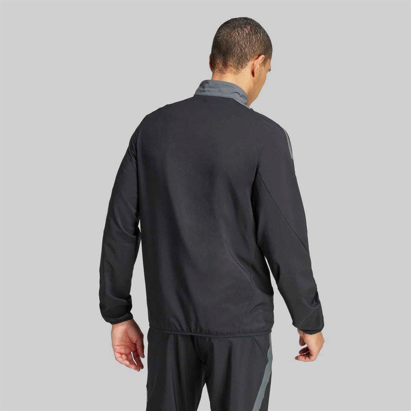 adidas Mens FAF Algeria FC 24/25 Presentation Jacket Black/Team Dark Grey - Image 2