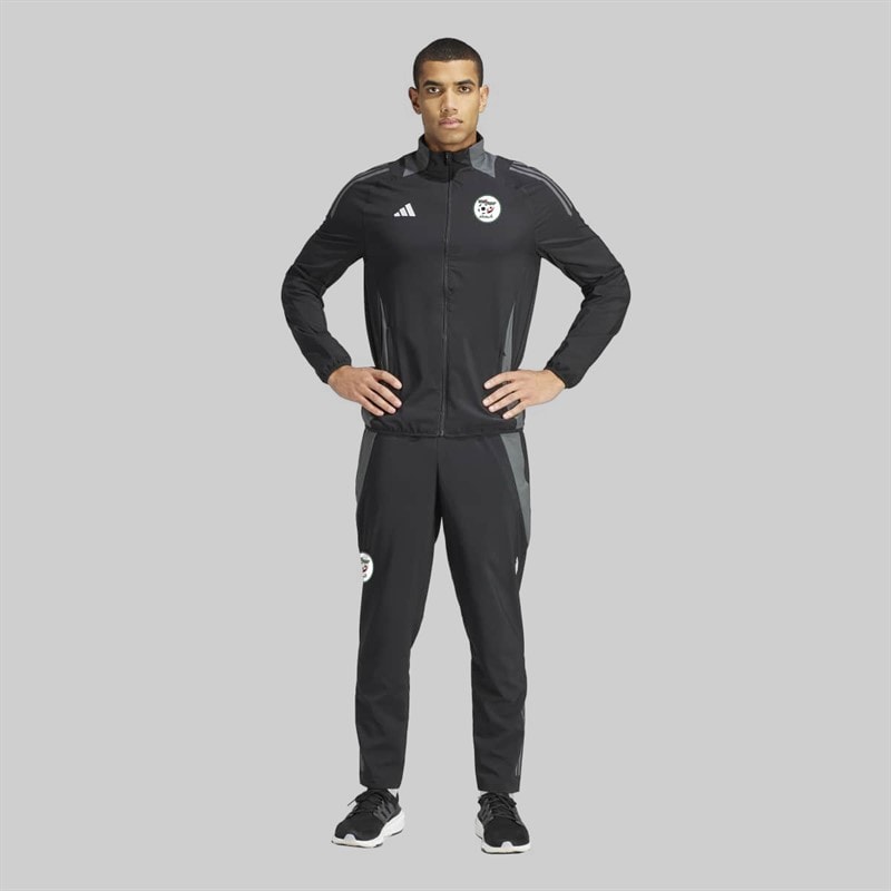 adidas Mens FAF Algeria FC 24/25 Presentation Jacket Black/Team Dark Grey - Image 4