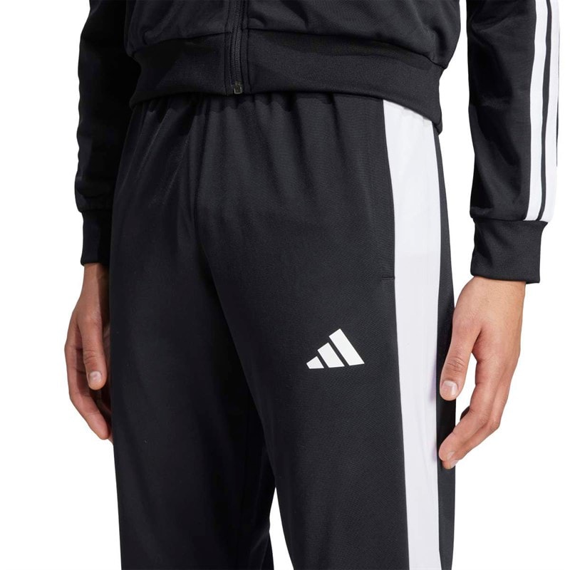 adidas Mens Snap Track Pants Black/White - Image 4