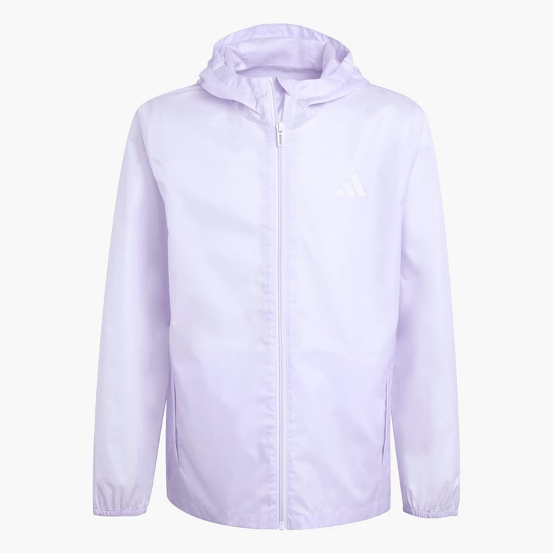 adidas Junior Girls Rain Full Zip Jacket Ice Lavender