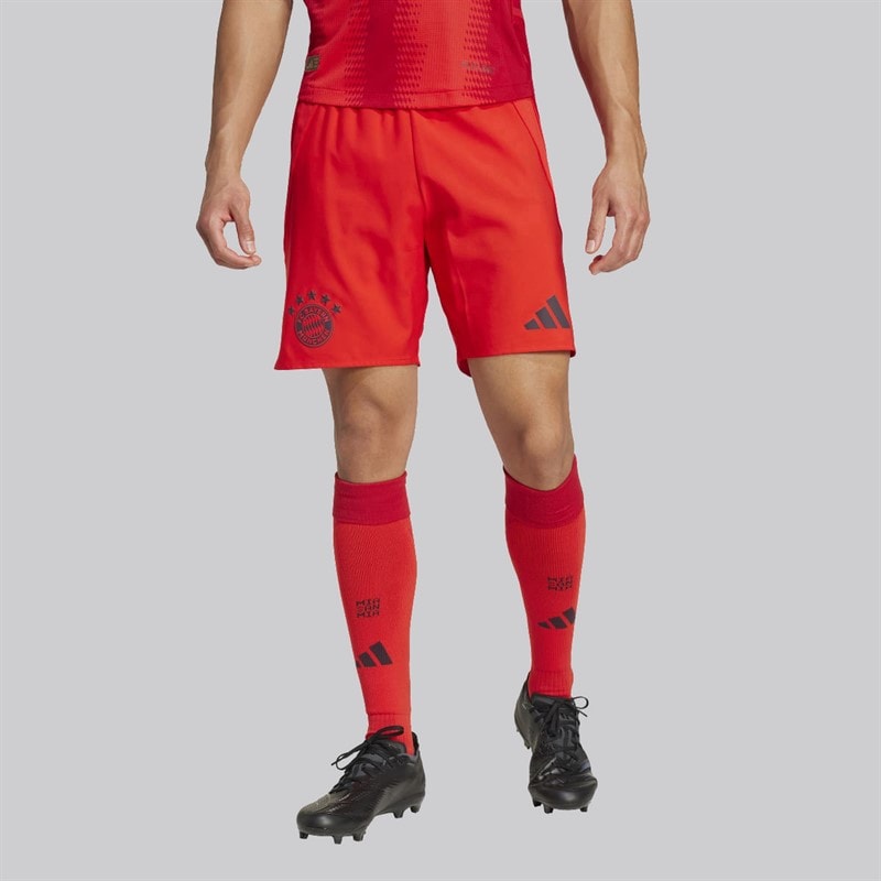 adidas Mens FCB FC Bayern Munich 24/25 Authentic Home Shorts Red