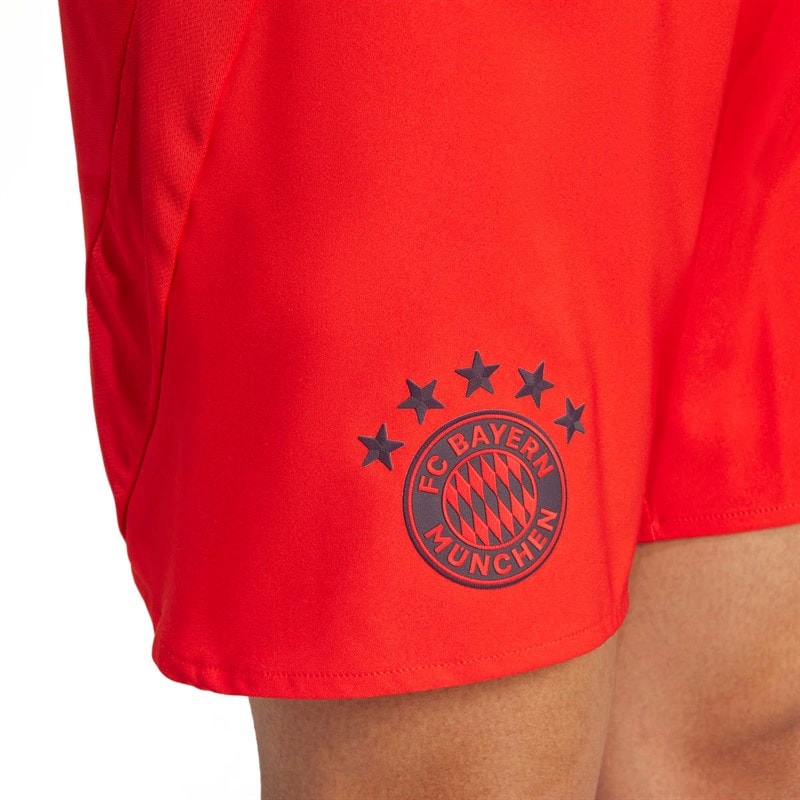 adidas Mens FCB FC Bayern Munich 24/25 Authentic Home Shorts Red - Image 3