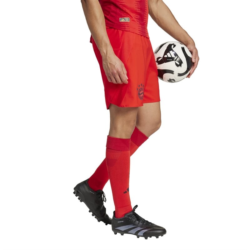 adidas Mens FCB FC Bayern Munich 24/25 Authentic Home Shorts Red - Image 5