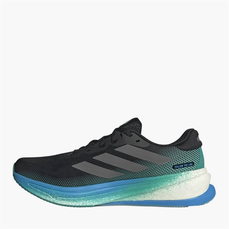 adidas Mens Supernova Rise 2 Neutral Running Shoes Core Black/Iron Metallic/Glory Green - Image 5