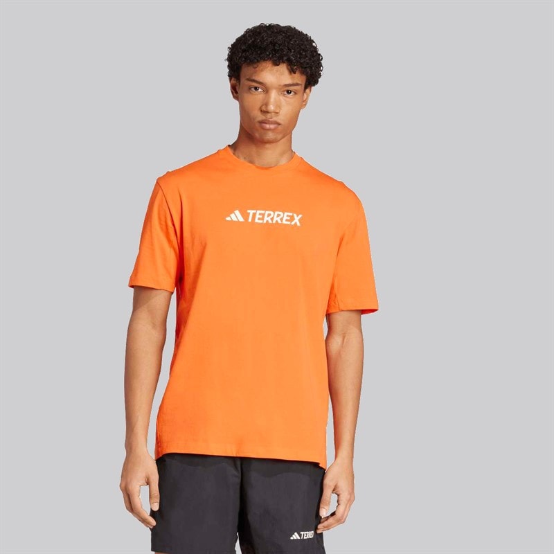 adidas Mens Terrex Classic Logo T-Shirt Semi Impact Orange