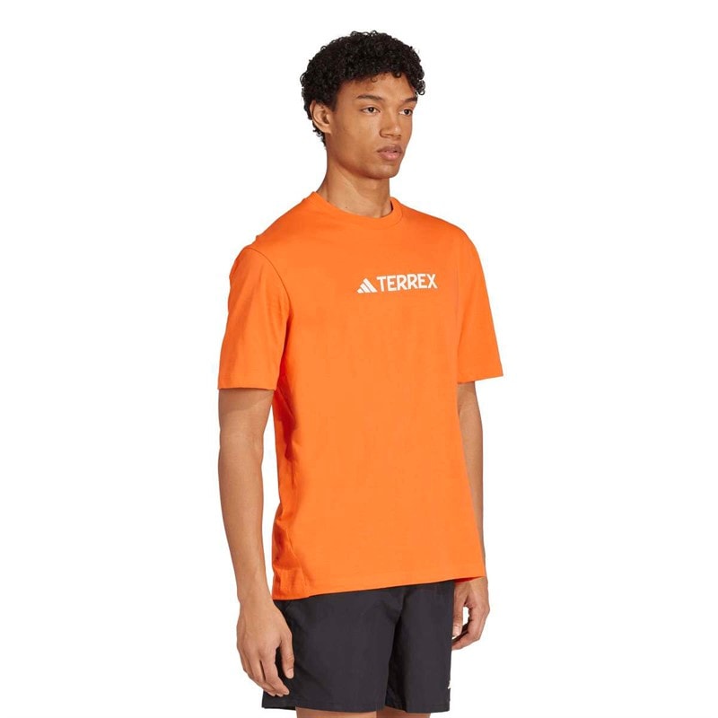 adidas Mens Terrex Classic Logo T-Shirt Semi Impact Orange - Image 4