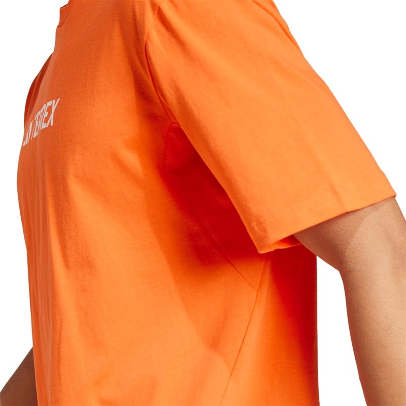 adidas Mens Terrex Classic Logo T-Shirt Semi Impact Orange - Image 5