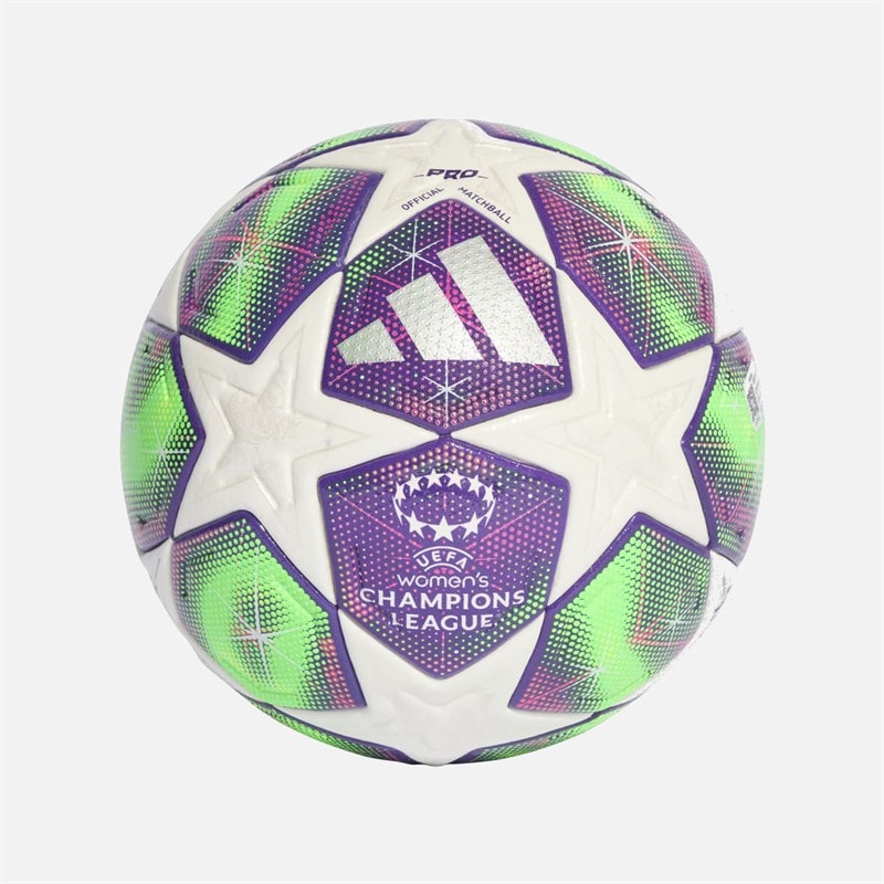 adidas Womens UEFA Champions League 25/26 Official Pro Match Football (FIFA Quality Pro Certified) White/Shock Pink/Multi/Solar Yellow