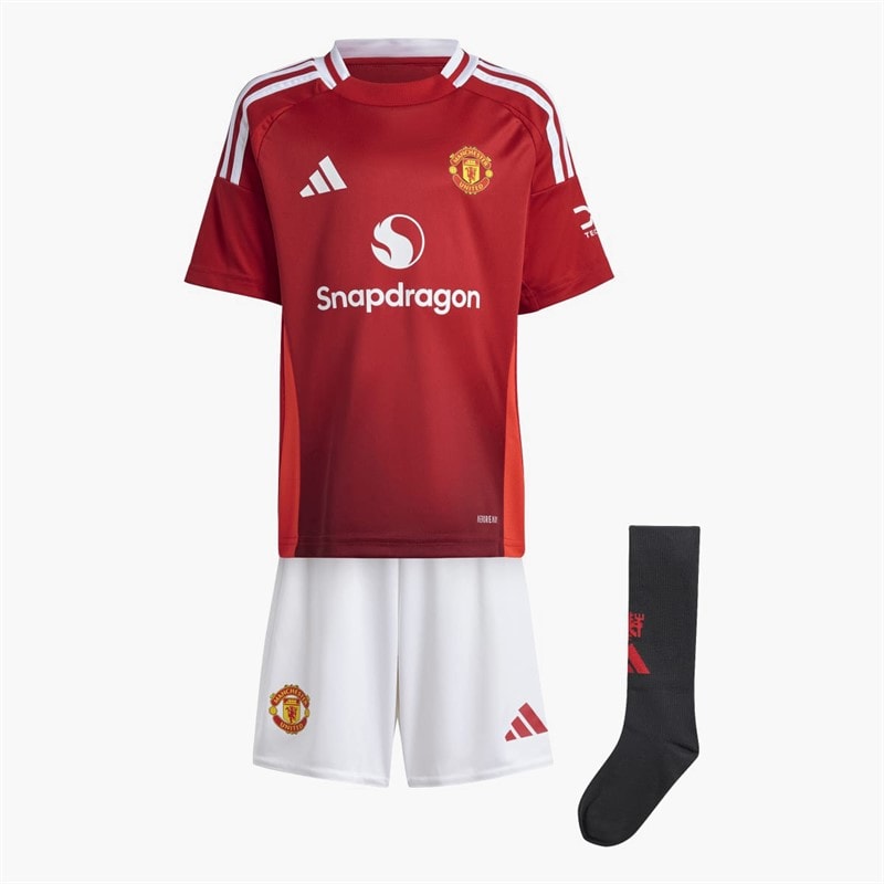 adidas Kids MUFC Manchester United 24/25 Home Mini Kit Mufc Red - Image 3