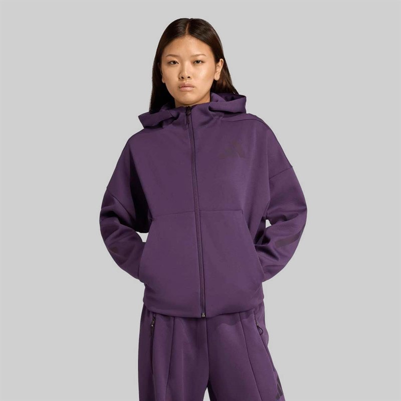 adidas Womens Z.N.E Full Zip Hoodie Aurora Plum