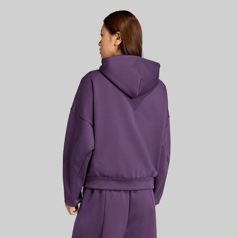 adidas Womens Z.N.E Full Zip Hoodie Aurora Plum - Image 2