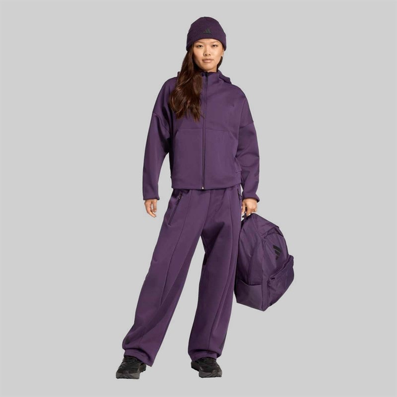 adidas Womens Z.N.E Full Zip Hoodie Aurora Plum - Image 4