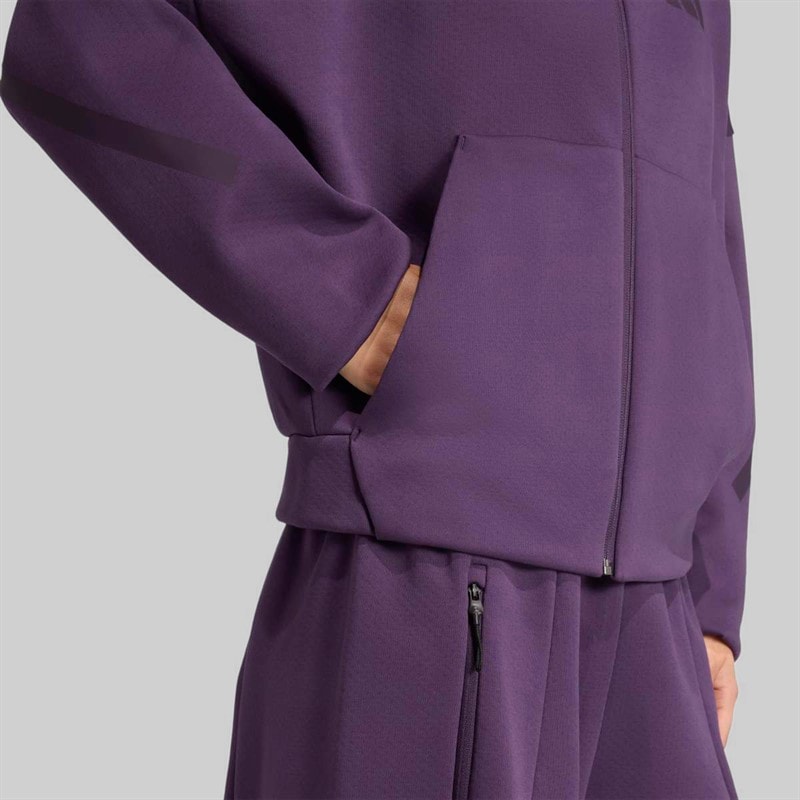 adidas Womens Z.N.E Full Zip Hoodie Aurora Plum - Image 5