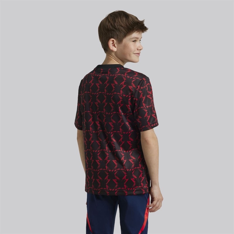 adidas Junior Boys MUFC Manchester United 24/25 Pre Match Jersey Black/Mufc Red - Image 2