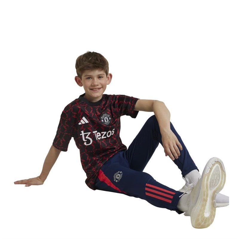 adidas Junior Boys MUFC Manchester United 24/25 Pre Match Jersey Black/Mufc Red - Image 5