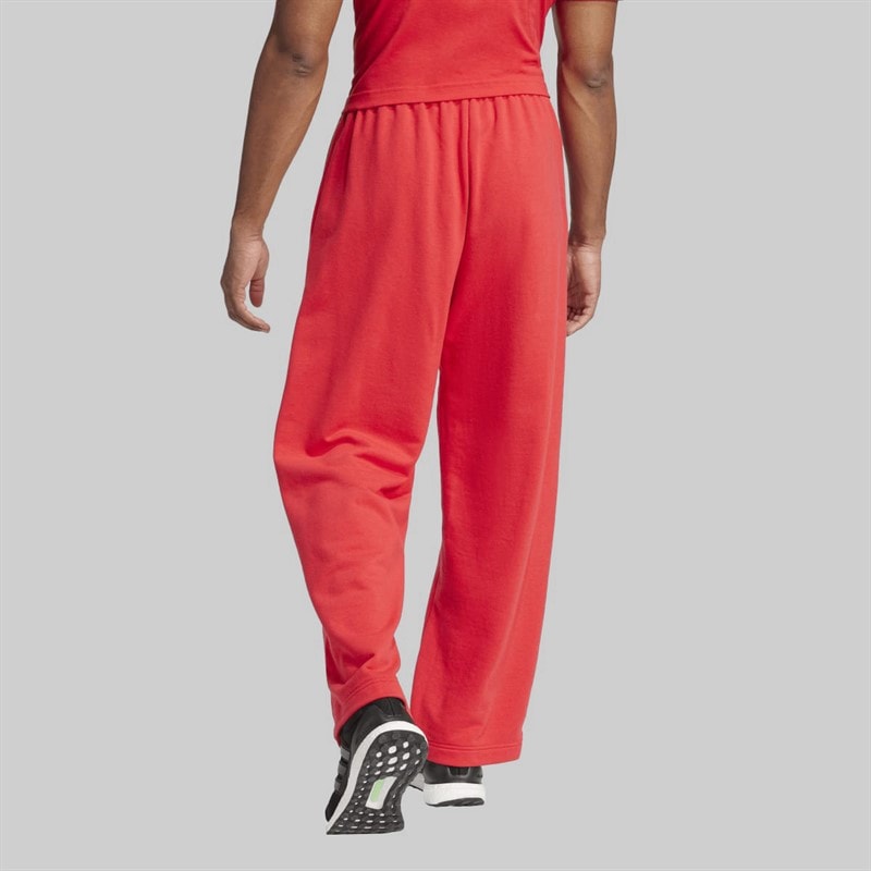 adidas Mens Essentials Wide Leg 3 Bar Logo Joggers Pure Ruby/Black - Image 2