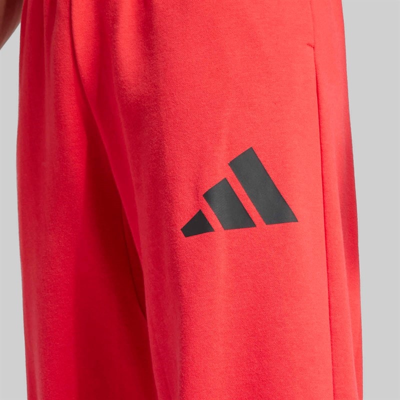 adidas Mens Essentials Wide Leg 3 Bar Logo Joggers Pure Ruby/Black - Image 3