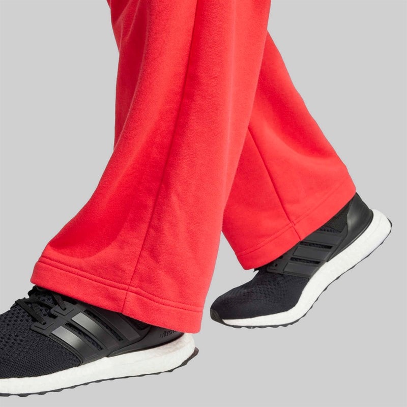 adidas Mens Essentials Wide Leg 3 Bar Logo Joggers Pure Ruby/Black - Image 4