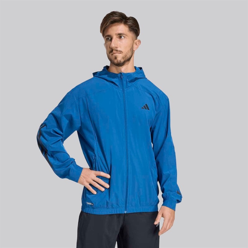 adidas Mens Tech Essentials Workout Full Zip Hoodie Dusky Petrol
