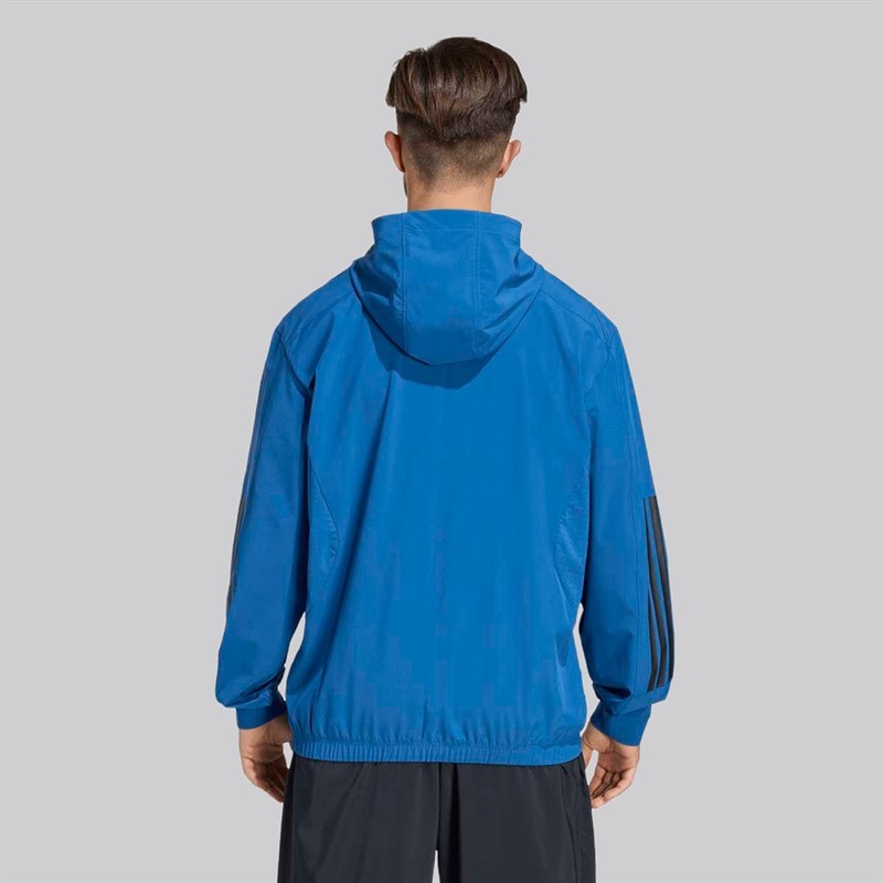 adidas Mens Tech Essentials Workout Full Zip Hoodie Dusky Petrol - Image 2