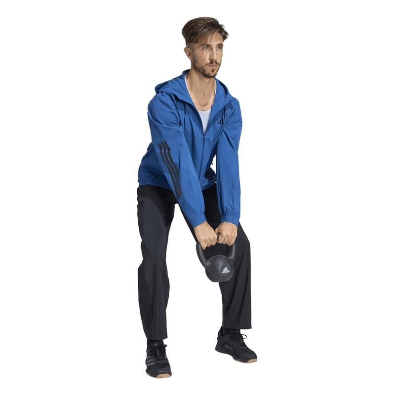 adidas Mens Tech Essentials Workout Full Zip Hoodie Dusky Petrol - Image 4