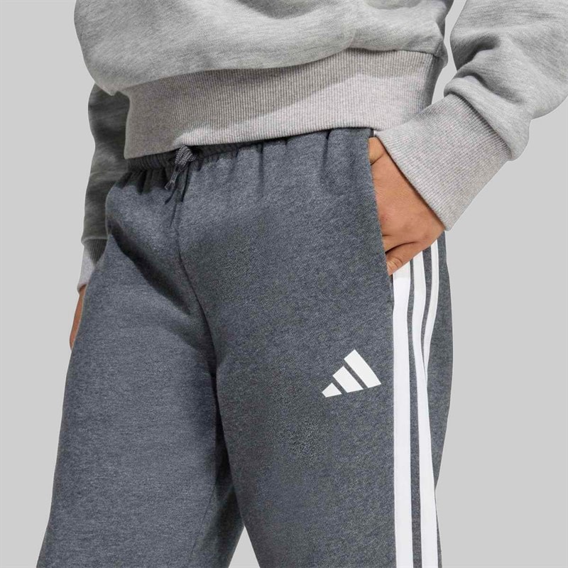 adidas Junior Boys Seasonal Essentials Tiberio 3 Stripes Joggers Drak Grey/White/Wonder Sage - Image 3