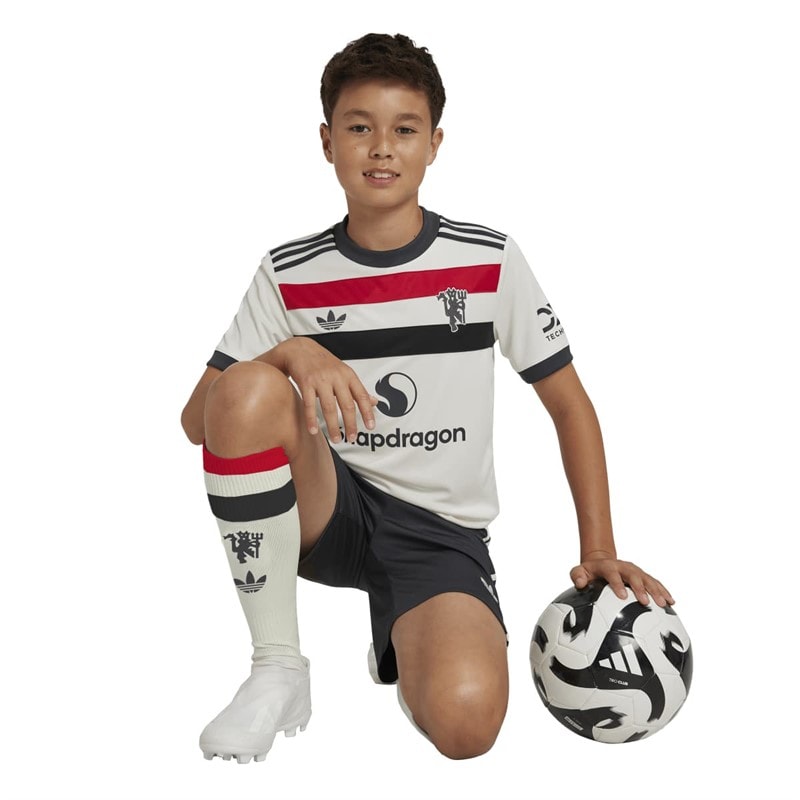 adidas Junior Boys MUFC Manchester United 24/2 Third Shorts Carbon - Image 5