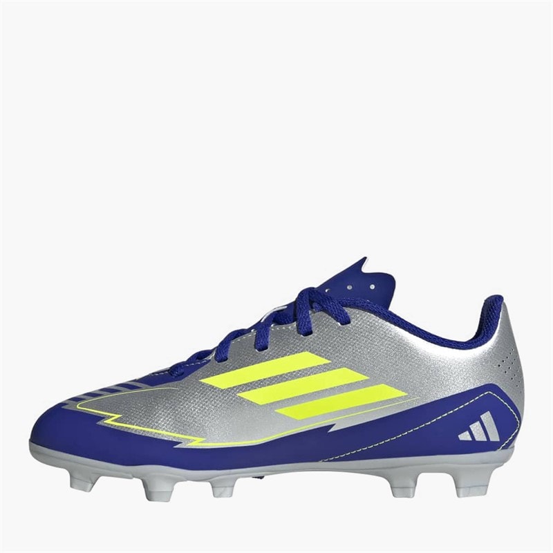adidas Junior F50 Club Messi La Vida Rapida Pack FG/MG Firm/Multi Ground Football Boots Silver Metallic/Solar Yellow/Lucid Blue - Image 5