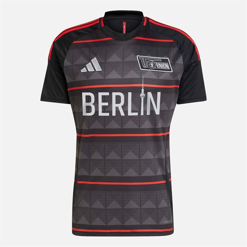 adidas Mens FCU 1FC Union Berlin 24/25 Away Jersey Black/Vivid Red
