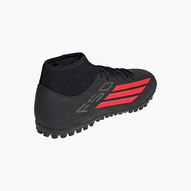 adidas Mens F50 Club Mid Cut Stealth Victory Pack TF Astro Football Boots Core Black/Lucid Red/Black - Image 3