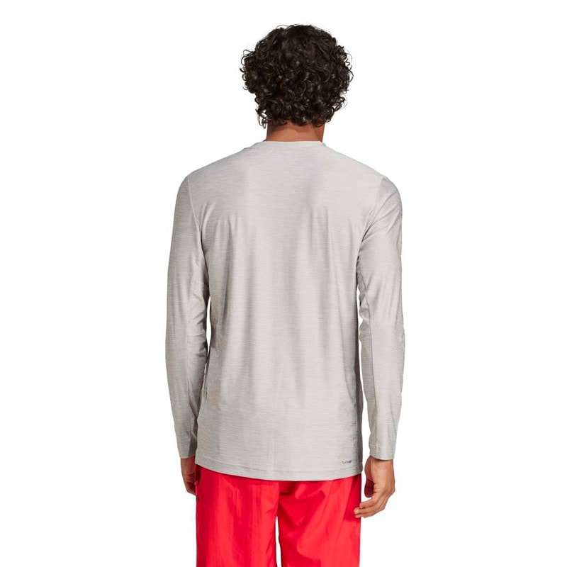 adidas Mens Train Essentials Stretch Long Sleeve T-Shirt Medium Grey Heather - Image 3