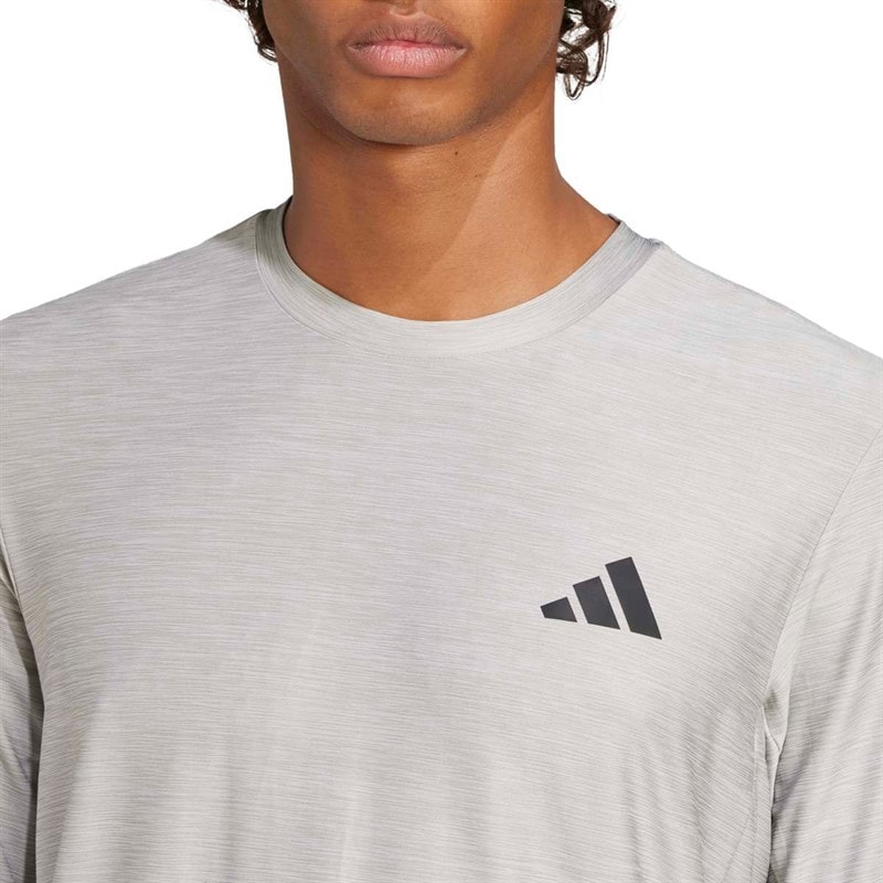 adidas Mens Train Essentials Stretch Long Sleeve T-Shirt Medium Grey Heather - Image 4