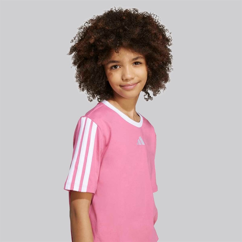 adidas Junior Girls Essentials T-Shirt Pink Fusion/White - Image 1