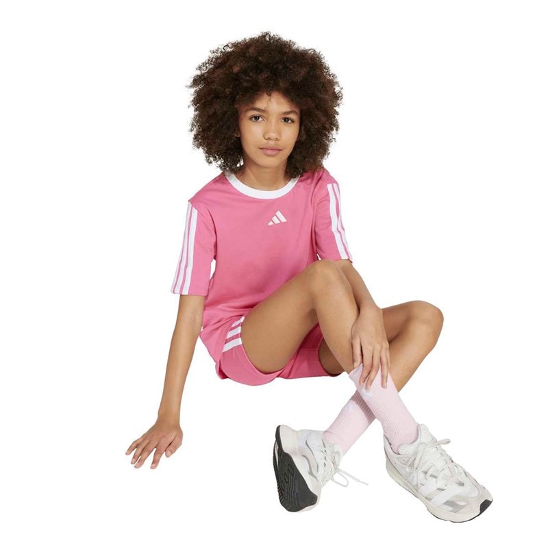 adidas Junior Girls Essentials T-Shirt Pink Fusion/White - Image 5