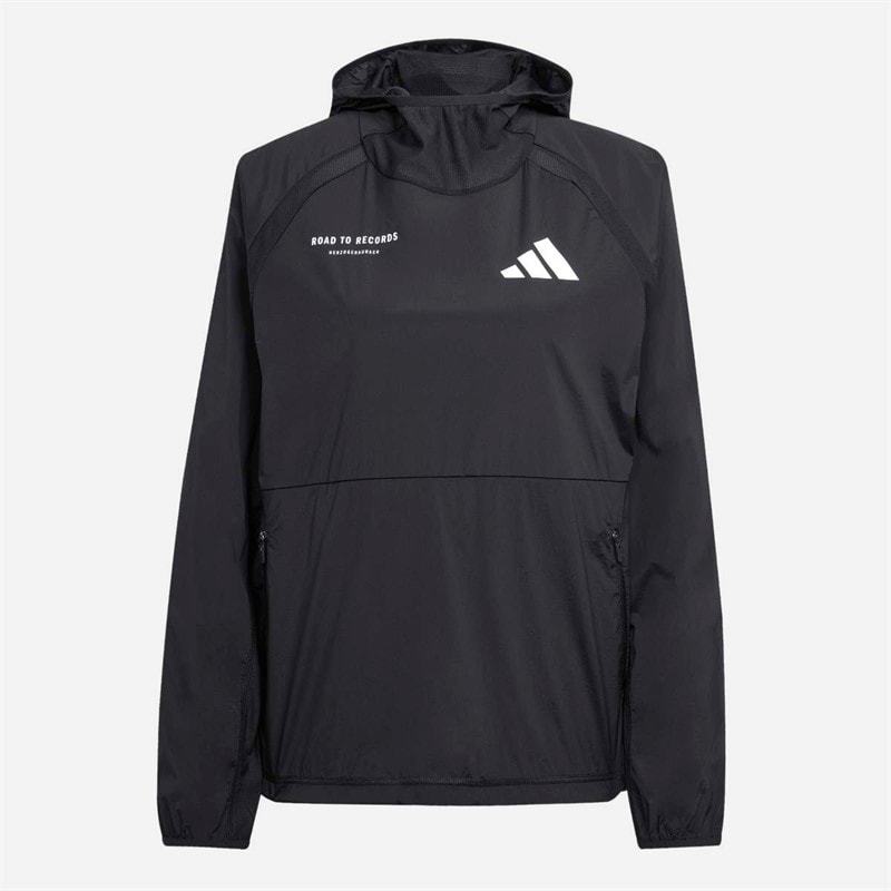 adidas Mens Adizero Road To Records Running Hoodie Black - Image 1
