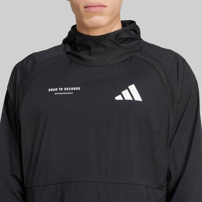 adidas Mens Adizero Road To Records Running Hoodie Black - Image 2
