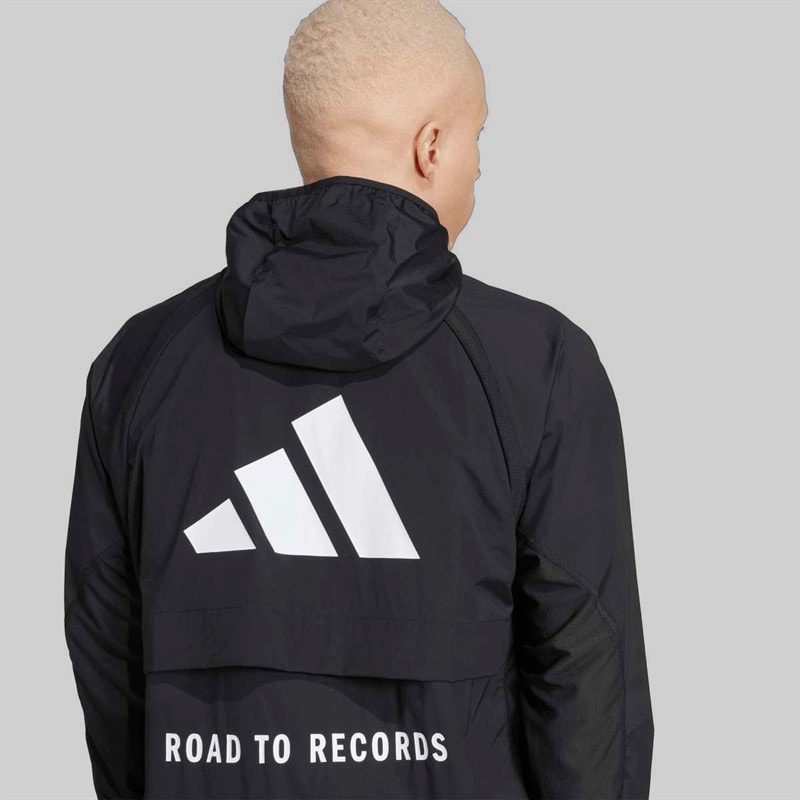 adidas Mens Adizero Road To Records Running Hoodie Black - Image 3